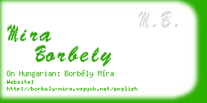 mira borbely business card
